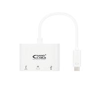 NANOCABLE 10.16.4302 - Conversor USB-C a USB 3.0/USB-C/HDMI (3 en 1), Color Blanco
