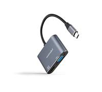 Nanocable 10.16.4303 - Conversor USB-C a HDMI/VGA 15 cm, Gris
