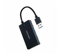 NANOCABLE 10.16.4403 - Hub USB 3.0 con 4 Puertos de USB 3.0, USB-A/Macho a USB 3.0/Hembra, Negro, 15 cm