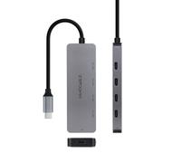 Hub USB Tipo-C Nanocable 10.16.4505/ 4xUSB Tipo-C/ 1xUSB Tipo-C DP/ Gris