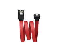 NANOCABLE 10.18.0301 - Cable SATA datos acodado con anclajes para disco duro o dispositivos con conexión SATA, Rojo, 0.5mts