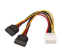 NanoCable 10.19.0102 - Cable SATA alimentación MOLEX a 2 SATA, 4pin/M-2xSATA/H, Macho-Hembra, 30cm