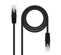 NanoCable 10.20.0102-BK - Cable de red Ethernet RJ45 Cat.5e UTP AWG24, Negro, latiguillo de 2mts