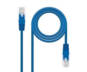 NANOCABLE 10.20.0402-BL - Cable de red Ethernet RJ45 Cat.6 UTP AWG24, 100% cobre, Azul, latiguillo de 2mts