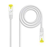 NANOCABLE 10.20.1900-W - Cable de Red Ethernet RJ45 LSZH Cat.6A SFTP, AWG26, 100% Cobre, Libre de alogenos, Blanco, latiguillo de 0.5 m