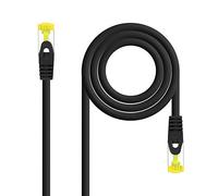 NanoCable 10.20.1901-BK - Cable de Red Ethernet RJ45 LSZH Cat.6A SFTP, AWG26, 100% Cobre, Libre de alogenos, Negro, latiguillo de 1.0mts