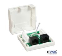 Roseta rj45 superficie utp cat5e 2 tomas blanco