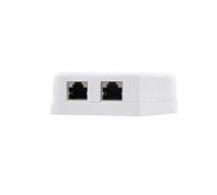 NanoCable 10.21.1002 - Roseta de Superficie RJ45 con 2 tomas de conexión Cat.5E UTP, Blanco