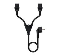 NANOCABLE 10.22.0100-L300 - Cable de Alimentación Bifurcador, 1 Conector Schuko CEE7/7 Macho a 2 Conectores C13 Hembra, Color Negro, 3 m