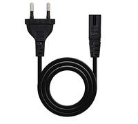 NANOCABLE 10.22.0402 - Cable de Alimentación para Cargador de Portátiles en Forma de 8 (CEE 7/16/M-C7/H, 100% Cobre AWG18, 1.5mts) Color Negro