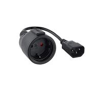NANOCABLE 10.22.0901 - Cable Adaptador de Corriente para SAIS de Conector C14 Macho a Conector CEE7 Hembra, 25 cm, Negro