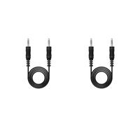 NanoCable 10.24.0101 - Cable audio estereo, JACK 3.5/M-JACK 3.5/M, macho-macho, negro, 1.5mts (Paquete de 2)