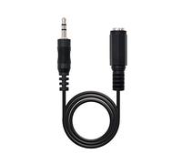 NanoCable 10.24.0203 - Cable audio estereo, JACK 3.5/M-JACK 3.5/H, macho-hembra, negro, 3mts