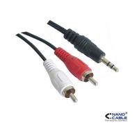 Nanocable Cable de audio 10.24.0301 Jack 3,5 mm a 2xRCA macho 1,5 m Negro
