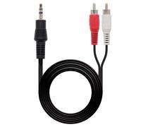 Nanocable 10.24.0303 Cable Adaptador Audio Jack 3,5mm a 2x RCA 3m Negro