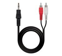 Cable Estéreo Nanocable 10.24.0310/ Jack 3.5 Macho - 2x RCA Macho/ 10m/ Negro
