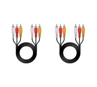 NANOCABLE 10.24.0802 - Cable de audio video 3 RCA, 3xRCA/M-3xRCA/M, macho-macho, negro, 1.8mts (Paquete de 2)