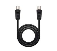 Nanocable 10.26.0202 - Cable Antena de TV de 75 Ohm, Macho-Hembra, Negro, 1.8 metros