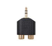NanoCable 10.27.0015 - Adaptador de audio estéreo 2 x RCA a Jack, 2xRCA/H-JACK 3.5/M, hembra-macho, negro