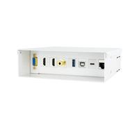 NANOCABLE 10.35.0004 - Caja de conexiones multimedia de pared VGA + 2xHDMI + JACK3.5 + 1xUSB-C 10G + 1xUSB-B 2.0 + 1xUSB-A 3.0 + 1xRJ45 Cat.6A STP, Blanco