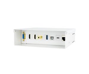 NANOCABLE 10.35.0004 - Caja de conexiones multimedia de pared VGA + 2xHDMI + JACK3.5 + 1xUSB-C 10G + 1xUSB-B 2.0 + 1xUSB-A 3.0 + 1xRJ45 Cat.6A STP, Blanco