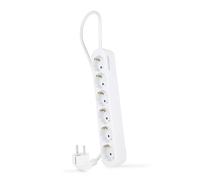 Regleta Nanocable 10.37.0006-NS/ 6 Tomas de Corriente/ Cable 1.4m/ Blanca