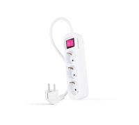 Regleta con Interruptor Nanocable 10.38.0003/ 3 Tomas de Corriente/ Cable 1.4m/ Blanca