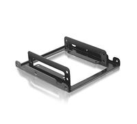 NanoCable 10.99.0002 - Adaptador metálico de 3.5" para Instalar 2 Discos Duros de 2.5" en Ordenador, Color Negro