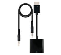 Nanocable - Adaptador HDMI Macho a SVGA Hembra 10 cm + Cable audio Jack 3.5