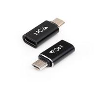 Nanocable Adaptador Micro USB a USB-C – Aluminio – Micro USB macho a USB-C hembra, Negro