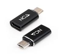 Nanocable Adaptador Micro USB a USB-C – Aluminio – Micro USB macho a USB-C hembra, Negro