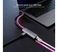 Nanocable - Adaptador USB-C 3.1 a RJ45, con PD 100W, USB-C/M, Aluminio, Color Gris, 18 cm