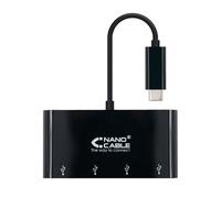 Nanocable Hub USB-C 10.16.4401-BK - 4x USB A 3.1 - Negro