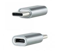 Nanocable Adaptador USB-C a Micro USB Macho/Hembra Gris