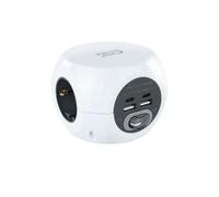 Nanocable base de 3 enchufes con 4 usb's (2 usb a + 2 usb-c), con inte