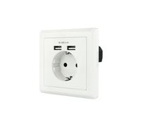 BASE DE ENCHUFE TOOQ USB BLANCO