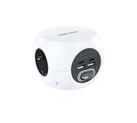 NANOCABLE Base DE ENCHUFES con 4 USB Blanco
