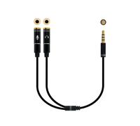Nanocable Cable Adaptador Audio Jack 3.5 4pines a 2xJack 3.5 3pines Macho/Hembra 30cm Negro