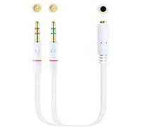 Nanocable Cable Audio Jack 3.5 a 2xJack 3.5 Macho/Hembra 20cm Blanco