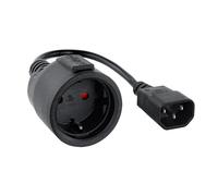 Cable adaptador Nanocable 10.22.0902 C14 macho a CEE7 hembra 16A 50cm negro