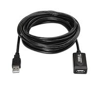 NanoCable 10.01.0211 - Cable USB 2.0 prolongador con Amplificador, Tipo A/M-A/H, Macho-Hembra, Negro, 5mts