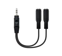 Nanocable Cable Audio Estéreo Jack 3.5mm Macho a 2x Jack 3.5mm Hembra 15cm Negro
