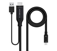 Nanocable cable conversor hdmi a usb-c, negro, 1.8 m