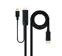 Cable Conversor Nanocable HDMI 2.0 a DisplayPort V1.2 1,8 m Negro