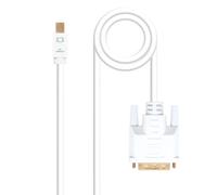 Nanocable cable conversor mini dp a dvi, mini dp/m - dvi/m, blanco, 2.