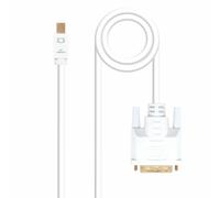 Nanocable - Cable conversor Mini DP a DVI, Mini DP/M - DVI/M, Blanco, 2 m