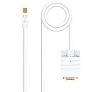Nanocable cable conversor mini dp a vga, mini dp/m - vga/m, blanco, 5.