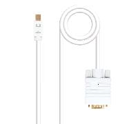 Nanocable - CABLE CONVERSOR MINI DP/M A VGA/M, BLANCO 3 M