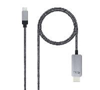 NANOCABLE 10.15.5102 - Cable Conversor USB-C a HDMI, Color Negro, 1.8 Metros