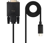 Nanocable Conversor USB-C a VGA 10.15.5202 – USB-C macho a VGA macho – 1,8 m – Negro